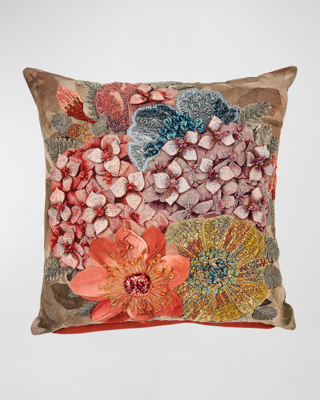 Patience Brewster Petal Palette Floral Throw Pillow, 19" Square